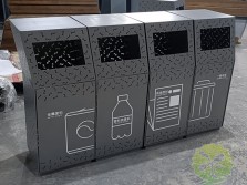 戶外組合式鏤空不銹鋼分類垃圾桶